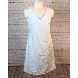 NWT GAP Dress Silver Metallic Embroidery Double V Neck & Back Size 12